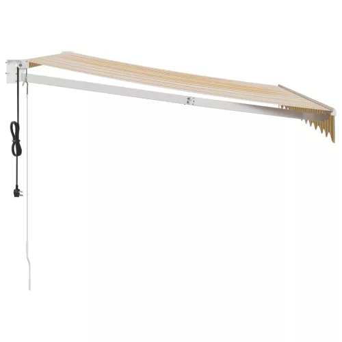  sárga-fehér automata behúzható napellenző 3,5 x 2,5 m