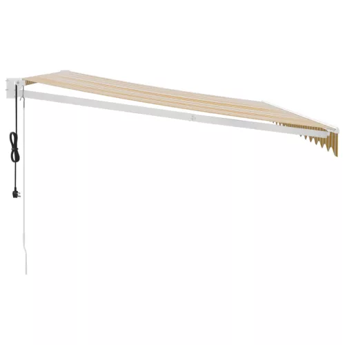  sárga-fehér automata behúzható napellenző 4,5 x 3 m