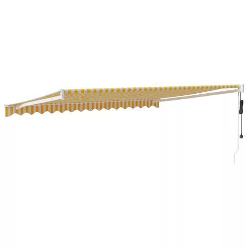  sárga-fehér automata behúzható napellenző 4,5 x 3 m