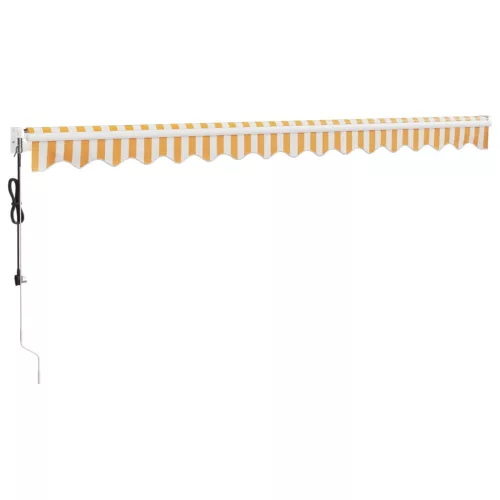  sárga-fehér automata behúzható napellenző 4,5 x 3 m