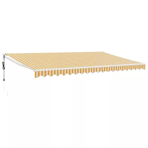  sárga-fehér automata behúzható napellenző 5 x 3 m