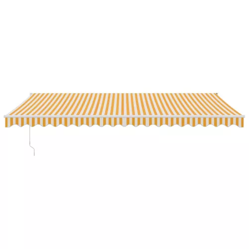  sárga-fehér automata behúzható napellenző 5 x 3 m