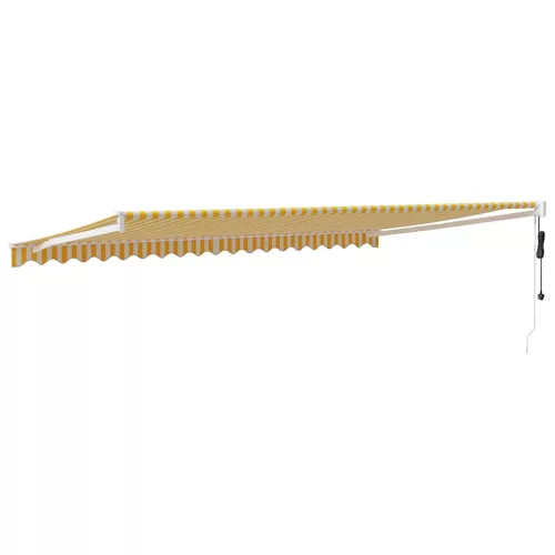  sárga-fehér automata behúzható napellenző 5 x 3 m