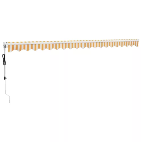  sárga-fehér automata behúzható napellenző 5 x 3 m