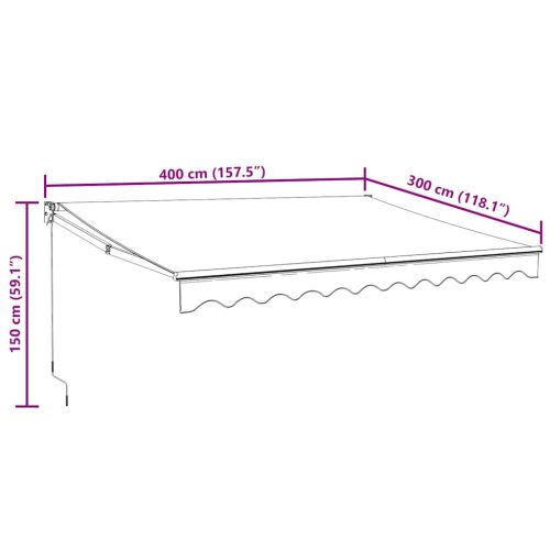  antracitszürke automata behúzható napellenző 4 x 3 m
