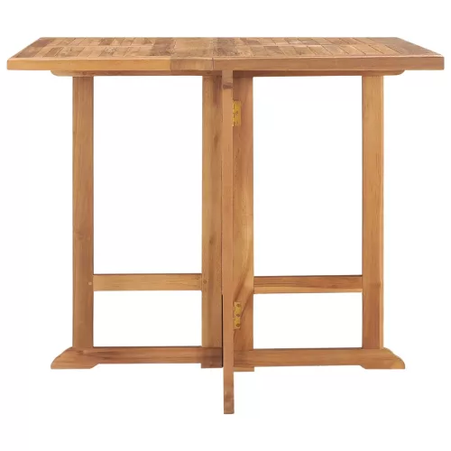  összecsukható tömör tíkfa kerti étkezőasztal 90 x 90 x 75 cm