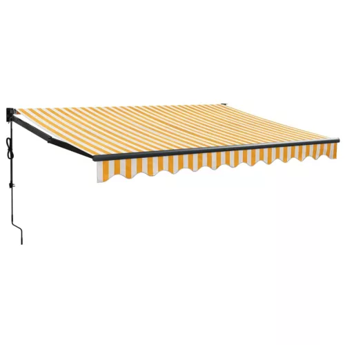  sárga-fehér automata behúzható napellenző 3,5 x 2,5 m