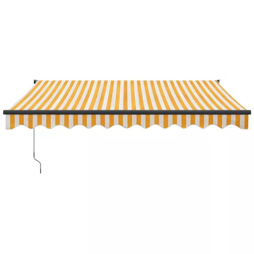 sárga-fehér automata behúzható napellenző 3,5 x 2,5 m