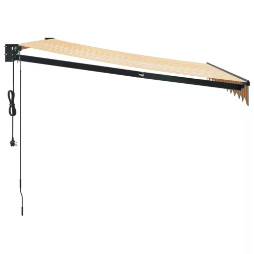  sárga-fehér automata behúzható napellenző 3,5 x 2,5 m