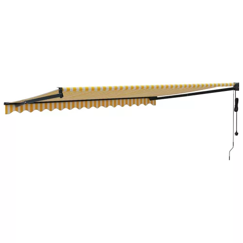  sárga-fehér automata behúzható napellenző 4 x 3 m