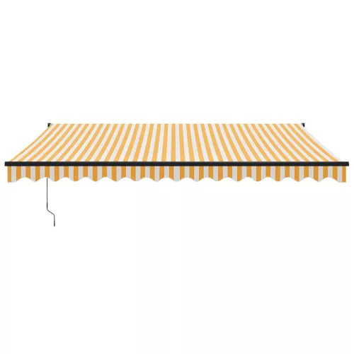  sárga-fehér automata behúzható napellenző 4,5 x 3 m