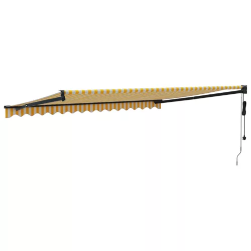 sárga-fehér automata behúzható napellenző 4,5 x 3 m