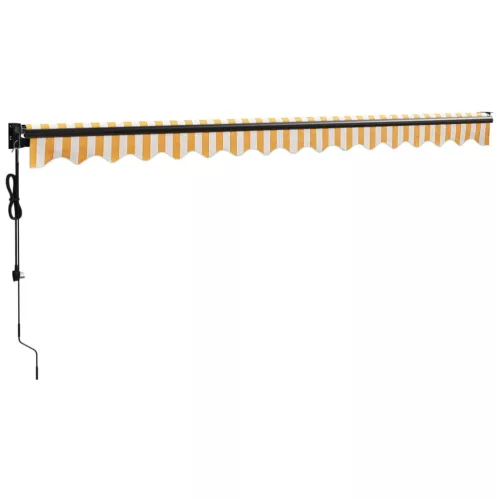  sárga-fehér automata behúzható napellenző 4,5 x 3 m