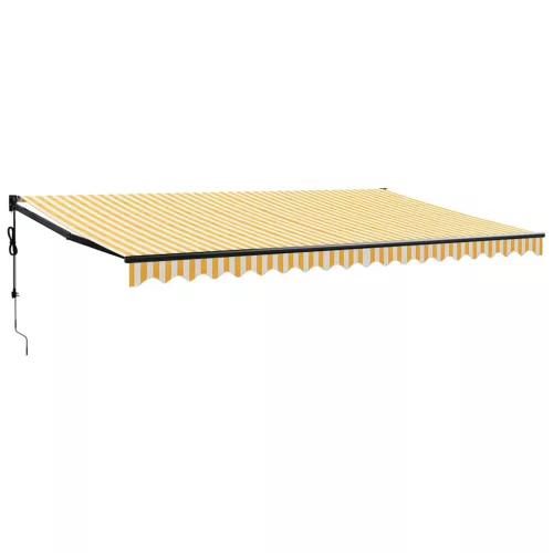  sárga-fehér automata behúzható napellenző 5 x 3 m