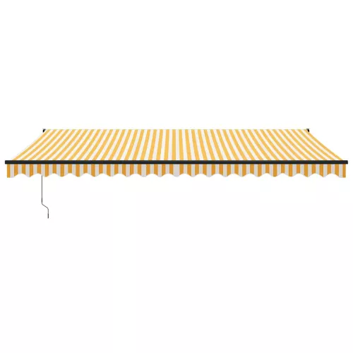  sárga-fehér automata behúzható napellenző 5 x 3 m