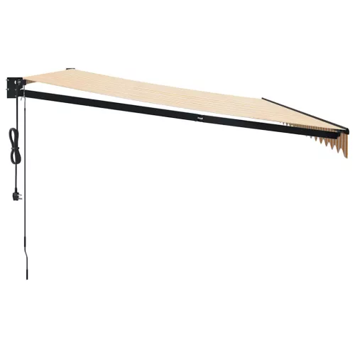  sárga-fehér automata behúzható napellenző 5 x 3 m