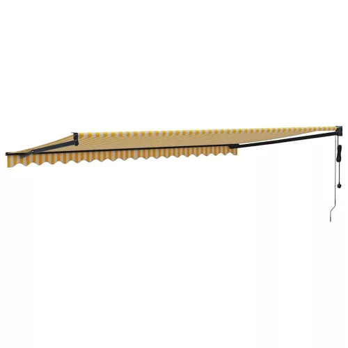  sárga-fehér automata behúzható napellenző 5 x 3 m