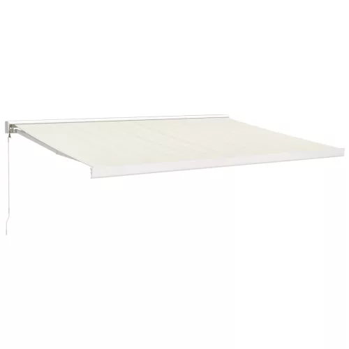  krémszínű szövet és alumínium behúzható napellenző 4 x 3 m