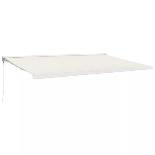  krémszínű szövet és alumínium behúzható napellenző 5 x 3 m