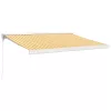  sárga-fehér szövet és alumínium behúzható napellenző 3 x 2,5 m