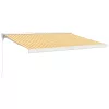  sárga-fehér szövet és alumínium behúzható napellenző 3,5x2,5 m