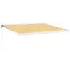  sárga-fehér szövet és alumínium behúzható napellenző 4,5 x 3 m
