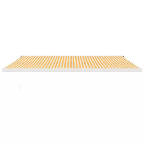  sárga-fehér szövet és alumínium behúzható napellenző 5 x 3 m
