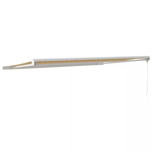  sárga-fehér szövet és alumínium behúzható napellenző 5 x 3 m