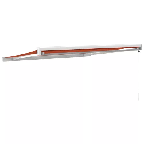  narancs-barna szövet és alumínium behúzható napellenző 3,5x2,5m