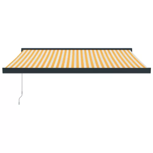  sárga-fehér szövet és alumínium behúzható napellenző 3 x 2,5 m