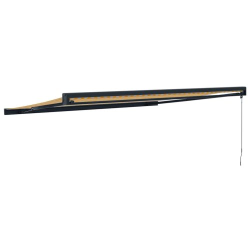  sárga-fehér szövet és alumínium behúzható napellenző 4,5 x 3 m