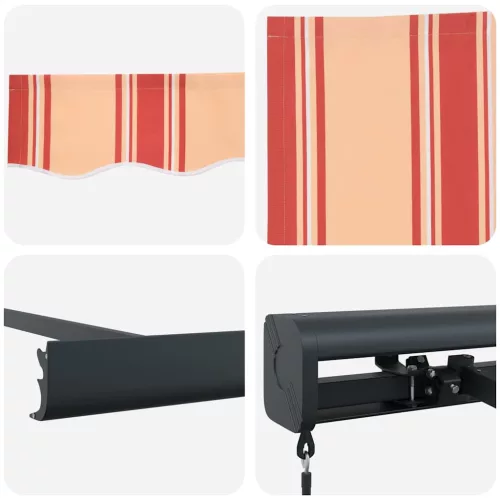  sárga-fehér szövet és alumínium behúzható napellenző 5 x 3 m