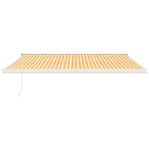  sárga-fehér szövet és alumínium behúzható napellenző 3 x 2,5 m