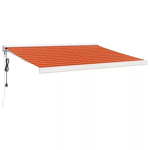  narancs-barna szövet és alumínium behúzható napellenző 3x2,5 m