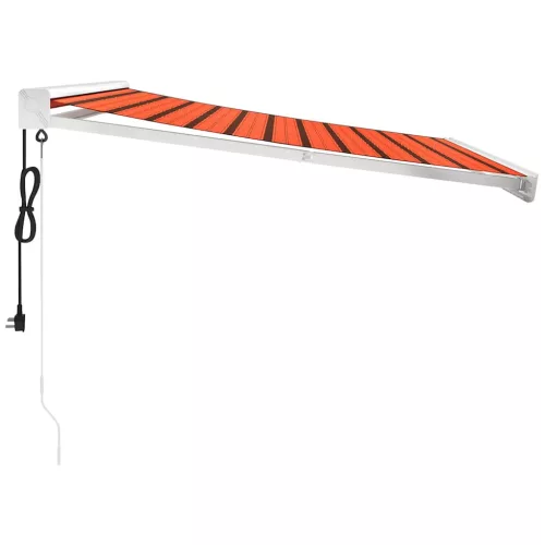  narancs-barna szövet és alumínium behúzható napellenző 3x2,5 m