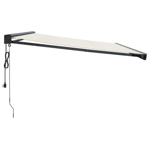  krémszínű szövet és alumínium behúzható napellenző 4 x 3 m