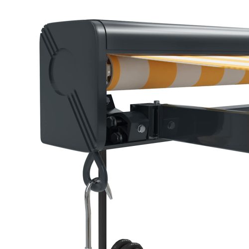  sárga-fehér szövet és alumínium behúzható napellenző 3 x 2,5 m