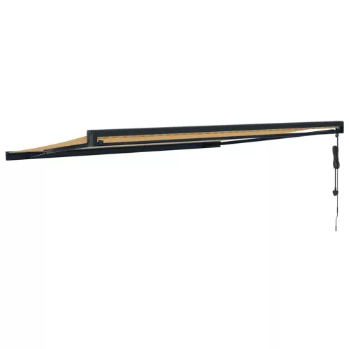  sárga-fehér szövet és alumínium behúzható napellenző 3 x 2,5 m