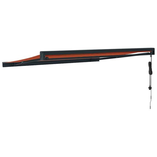  narancs-barna szövet és alumínium behúzható napellenző 3x2,5 m