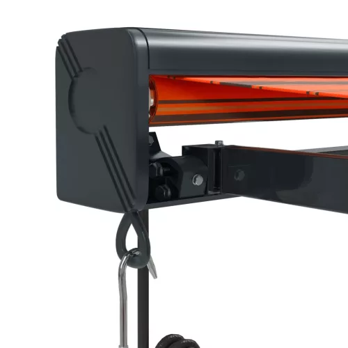  narancs-barna szövet és alumínium behúzható napellenző 3x2,5 m