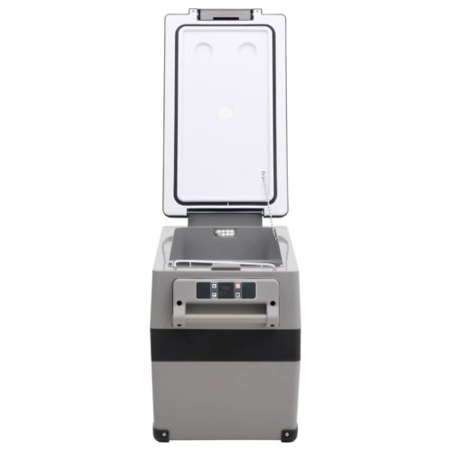  fekete-szürke PP-PE hűtőláda fogantyúval és adapterrel 35 L