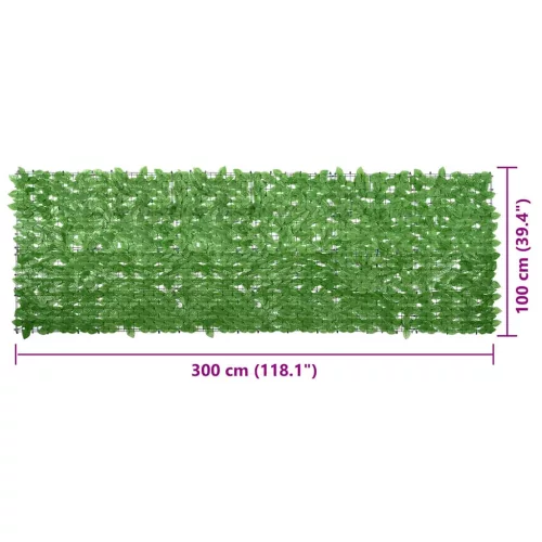  zöld leveles erkélyparaván 300 x 100 cm
