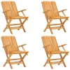  4 db tömör tíkfa összecsukható kerti szék 61 x 67 x 90 cm