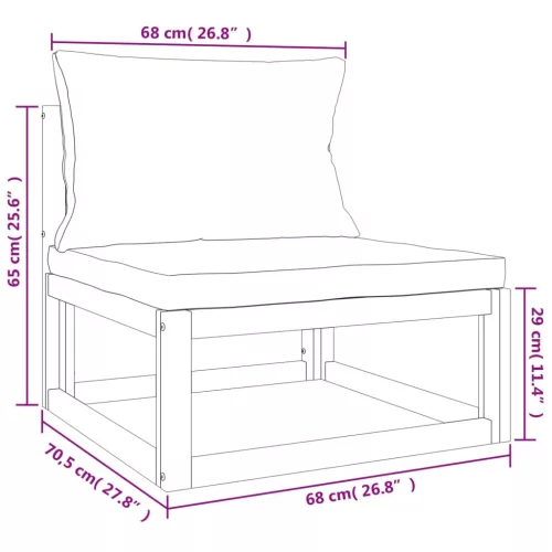  12 részes tömör fa kerti ülőgarnitúra világosszürke párnákkal