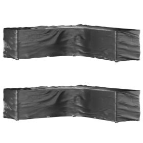    2 db L-alakú kerti bútorhuzat 20 fűzőlyukkal 300x300x90 cm