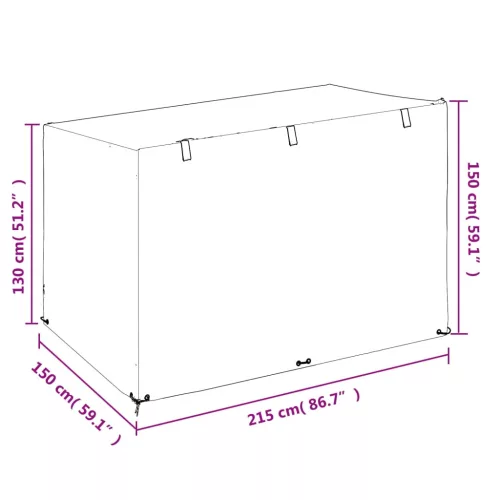  2 db polietilén hintapad huzat 12 fűzőlyukkal 215x150x130/150cm