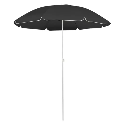  antracitszürke kültéri napernyő acél rúddal 180 cm
