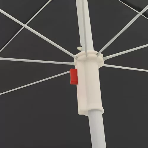  antracitszürke kültéri napernyő acél rúddal 180 cm