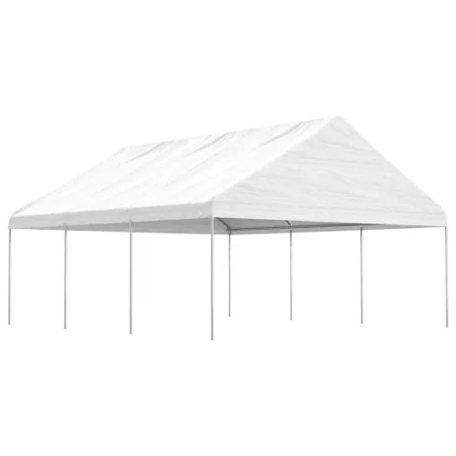  fehér polietilén pavilon tetővel 6,69 x 5,88 x 3,75 m