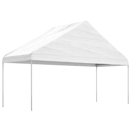  fehér polietilén pavilon tetővel 6,69 x 5,88 x 3,75 m